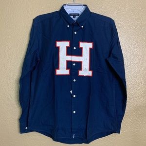 Tommy Hilfiger Navy Blue Button Down Collar Shirt